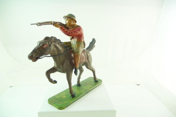 Elastolin Masse Cowboy zu Pferd, schießend, 11 cm