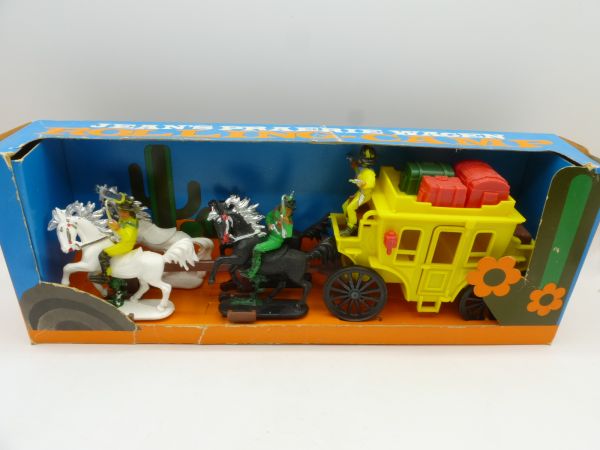 Jean Blisterbox with great 4-horse stagecoach