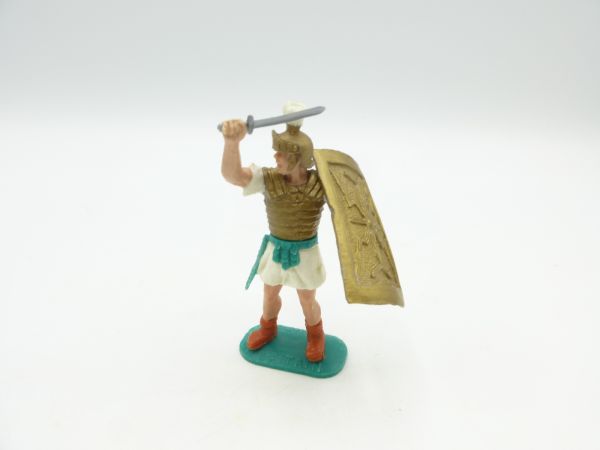 Timpo Toys Roman standing, white, holding up sword - see photos