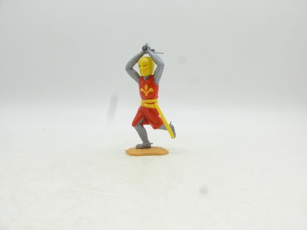 Timpo Toys Medieval knight red/yellow, running, striking ambidextrously