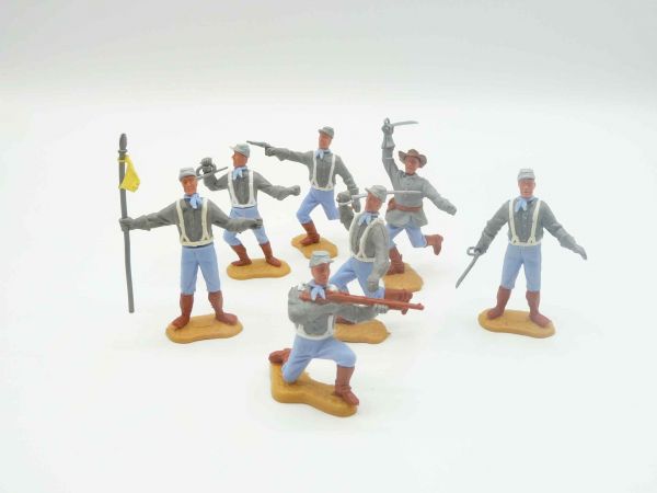 Timpo Toys 7 Confederate Army soldiers in various positions