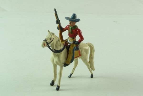 Merten Cowboy on standing horse with rifle - great painting