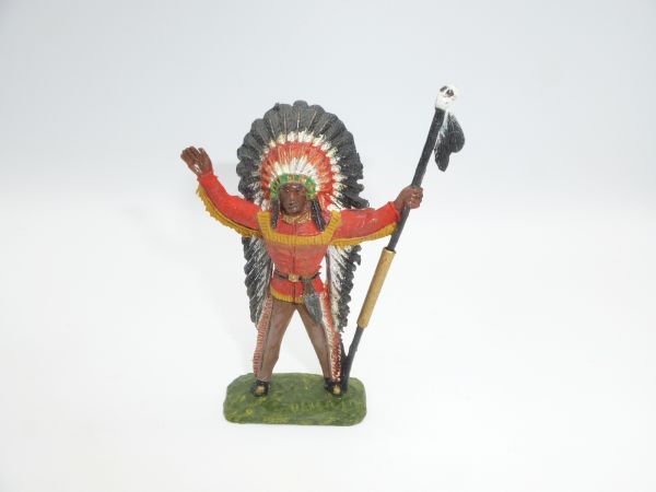Indian chief, lance at side (9 cm height) - rare