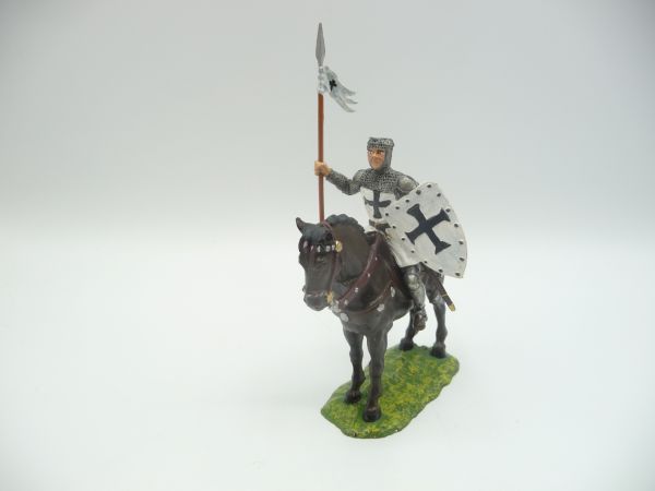 Modification 7 cm Crusader riding with spear + shield - great modification, suitable for 7 cm figures
