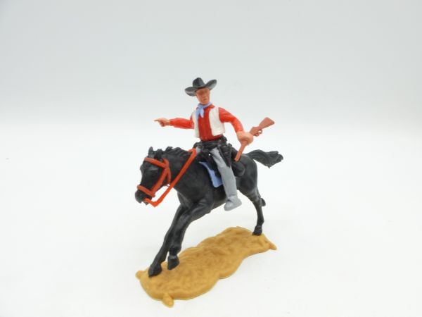 Timpo Toys Cowboy riding with rifle, pointing - great lower part