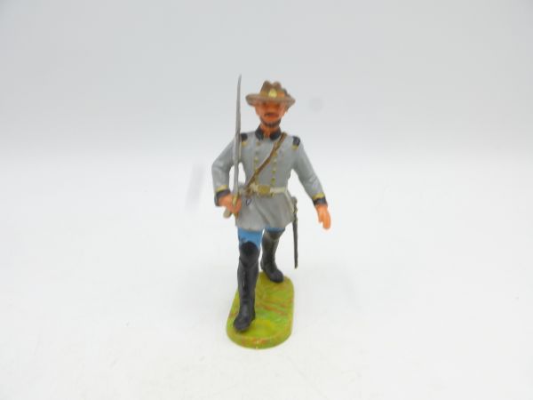 Elastolin 7 cm Confederate officer marching - nice painting
