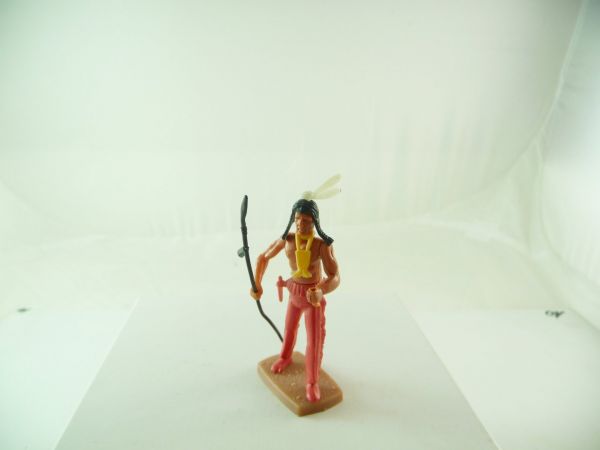 Plasty Indianer stehend mit Spieß und Schild