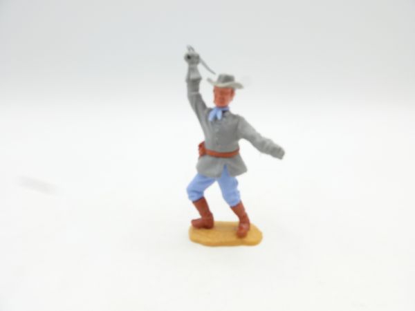 Timpo Toys Confederate Army soldier 3rd version on foot, officer with sabre at the ready