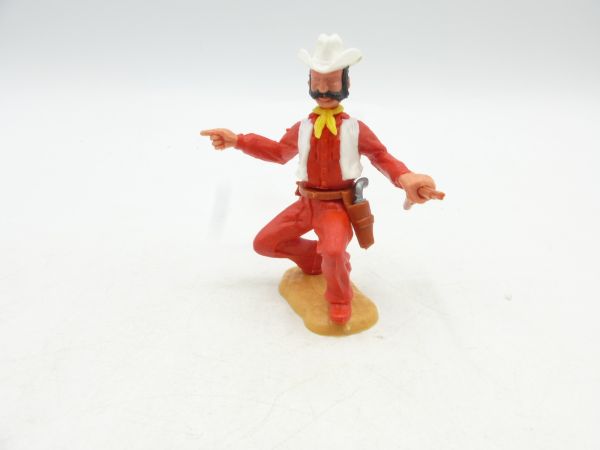 Timpo Toys Cowboy 3. Version hockend mit Gewehr, zeigend