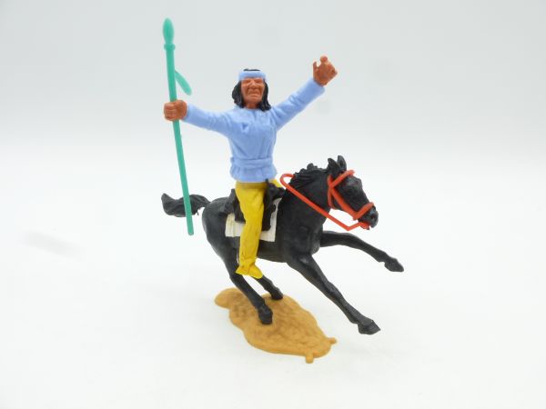 Timpo Toys Apache riding, light blue with spear - rare lower part