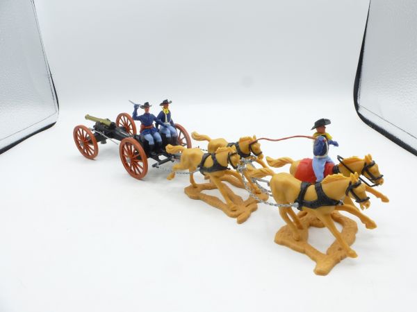 Timpo Toys Union Army gun carriage / cannon train with Union Army gun carriages