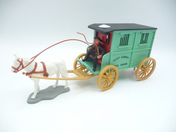 Timpo Toys Jail wagon Clay Country incl. passenger with 2 pistols