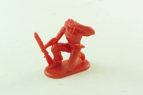 Linde Indian kneeling, peering - in rare red, without feather
