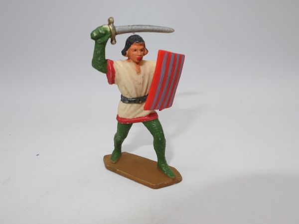 Starlux Ritter mit Schwert + Schild - tolle Bemalung, frühe Figur