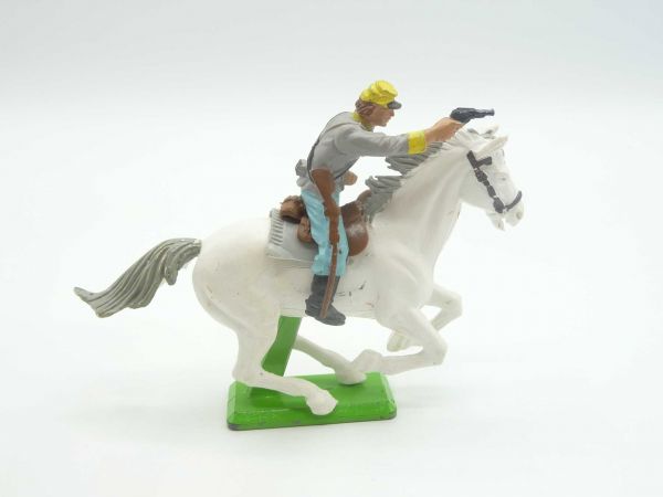 Britains Deetail Confederate Army soldier riding, firing with pistol