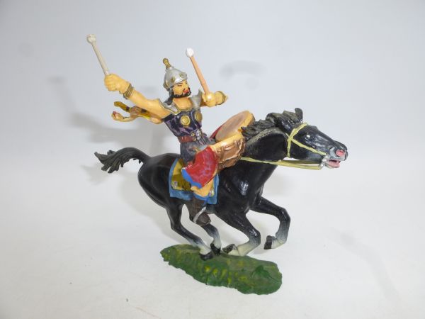 Elastolin 7 cm Hun riding with drum, No. 8750 - early painting