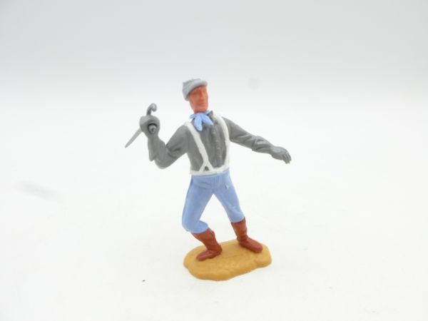 Timpo Toys Confederate Army soldier 2nd version, soldier with sabre at the ready