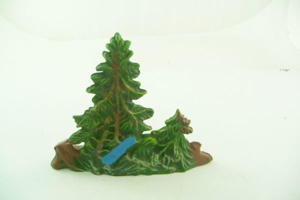 Elastolin 7 cm Small fir diorama, height 7,5 cm, width 10 cm