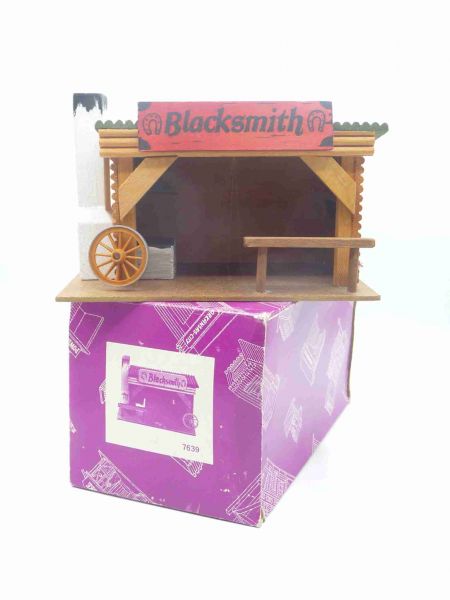 Elastolin Forge "Blacksmith", No. 7639 - orig. packaging, shop discovery, house top condition