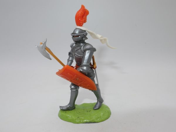 Elastolin 7 cm Knight walking with battle axe + shield