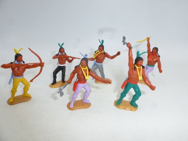 Timpo Toys Indian 3rd version standing (6 figures) - complete set