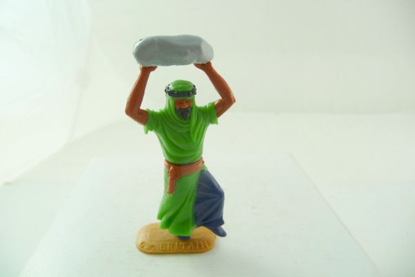 Timpo Toys Araber stehend, Stein werfend, grün
