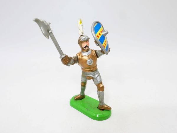 Britains Deetail Knight standing with battle axe + shield