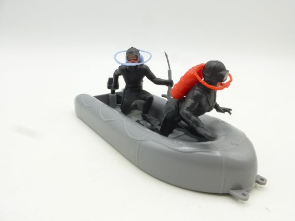 Timpo Toys Rubber dinghy grey with divers