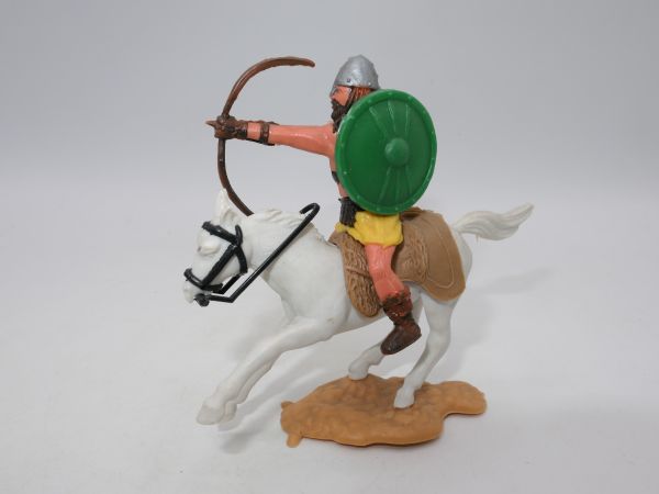 Timpo Toys Wikinger / Bogenschütze reitend, grünes Schild (Replika)