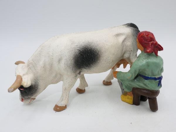Elastolin (compound) Cow (white/black) with milkmaid