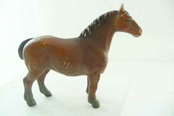 ZZ Toys Pferd schwerer Schlag, braun (Aussehen + Größe ähnl. Elastolin)