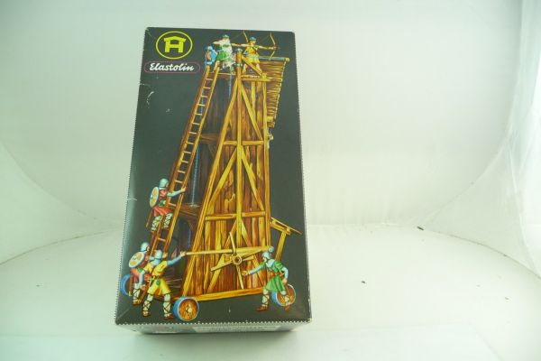 Elastolin 4 cm Siege Tower, No. 9885 - orig. packaging, tower top, box very good condition