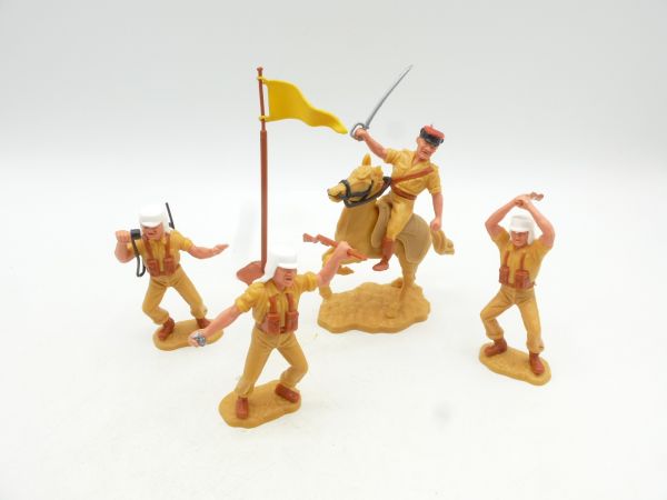 Timpo Toys Group of Foreign Legionnaires (1 officer riding, 3 foot soldiers)