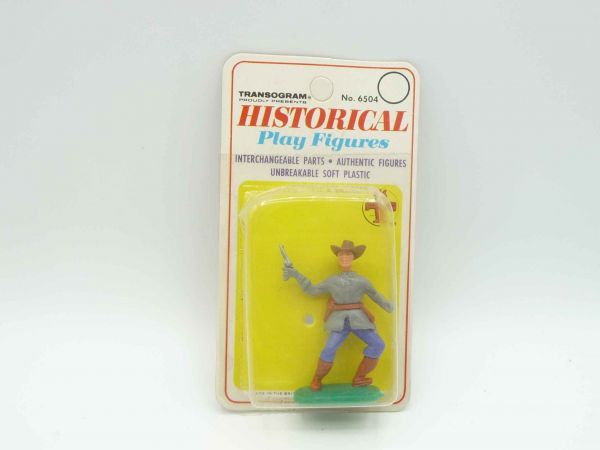 Transogram Confederate Army soldier with pistol, No. 6504 - orig. packaging, unopened