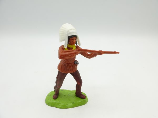 Elastolin 7 cm Indianer stehend schießend, mit zusätzlichem Messer