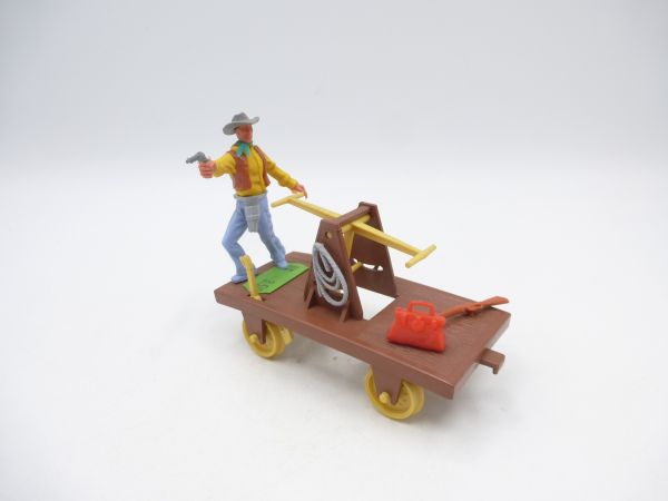 Timpo Toys Cowboy on handcar - with original price tag