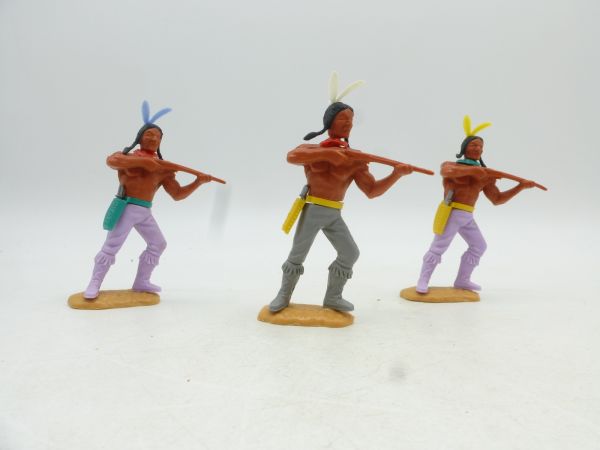 Timpo Toys 3 Indians 3rd version standing shooting