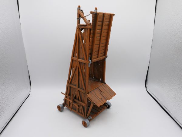 Elastolin 7 cm (damaged) Siege tower, No. 9885 - one rotating wheel broken