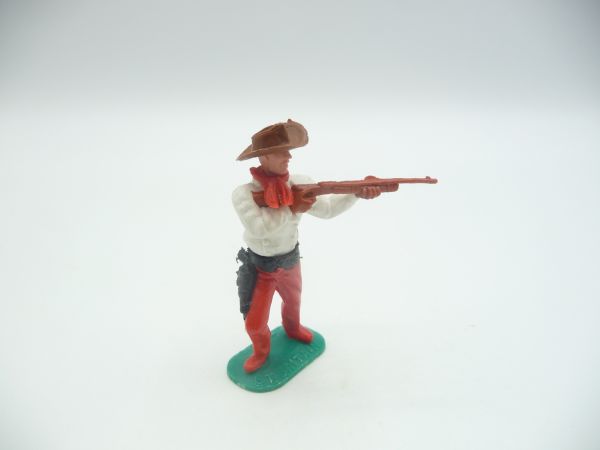 Timpo Toys Cowboy 2. Version stehend schießend mit seltenem Oberteil