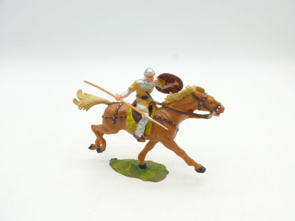Elastolin 4 cm Norman with spear on horseback, No. 8854