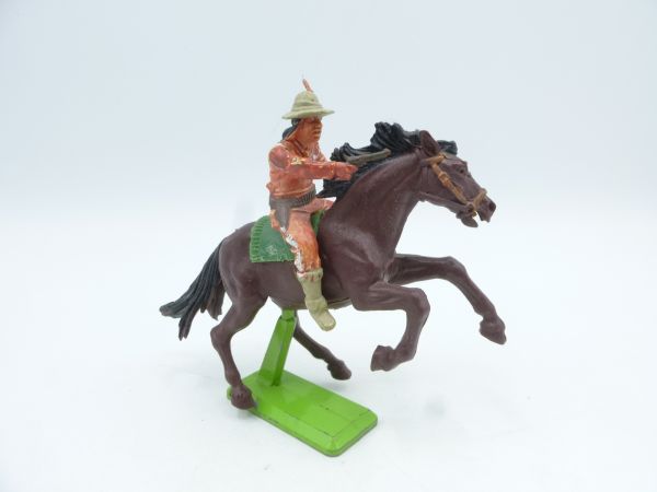 Britains Deetail Apache on horseback (with hat), shooting pistol