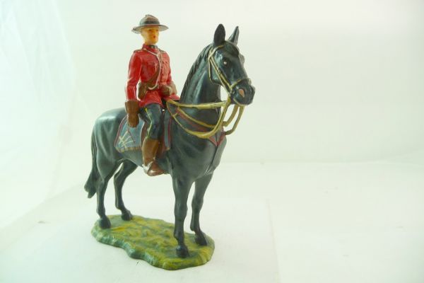 Elastolin 7 cm Canadian (Mountie) on horseback, No. 6932 - very good condition, early horse