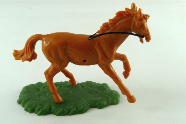 Elastolin Pferd hellbraun , trabend für versch. Steckfiguren - selten!