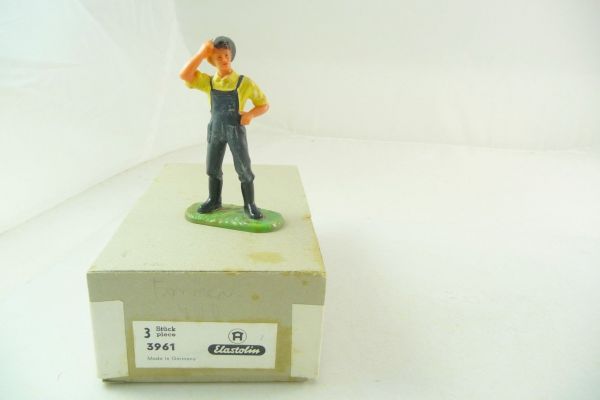 Elastolin 7 cm Farmer with hat, No. 3961 - orig. packaging, brand new, content: 1 figure
