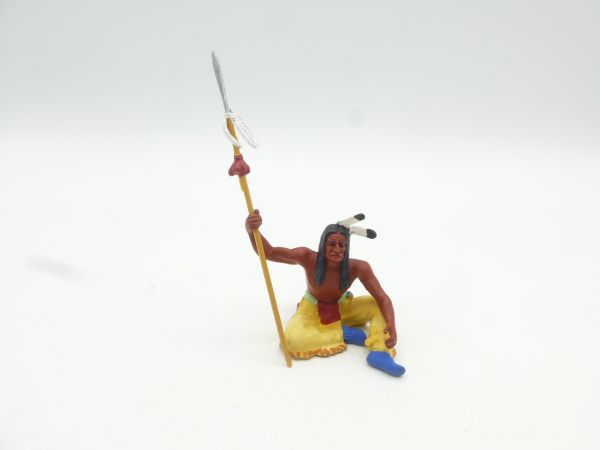Preiser 7 cm Indian sitting with spear, No. 6835 - brand new in orig. packaging
