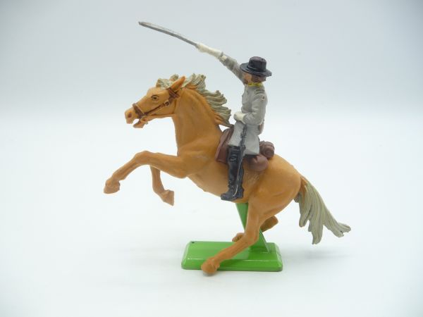 Britains Deetail Confederate Army soldier on horseback, officer storming with sabre