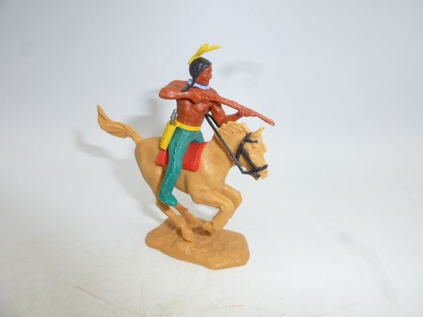 Timpo Toys Indianer 3. Version reitend, mit Gewehr
