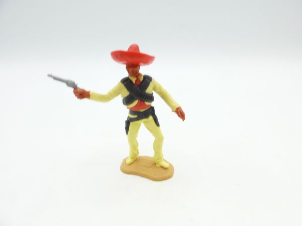Timpo Toys Mexican standing firing pistol, light yellow/red - great combination