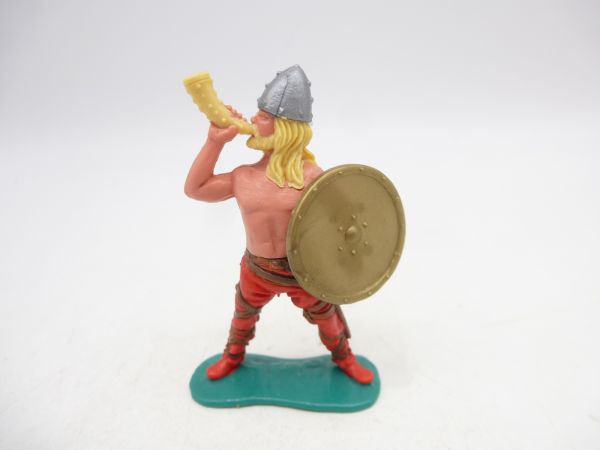 Timpo Toys Viking Hornblower (blond hair) with golden shield