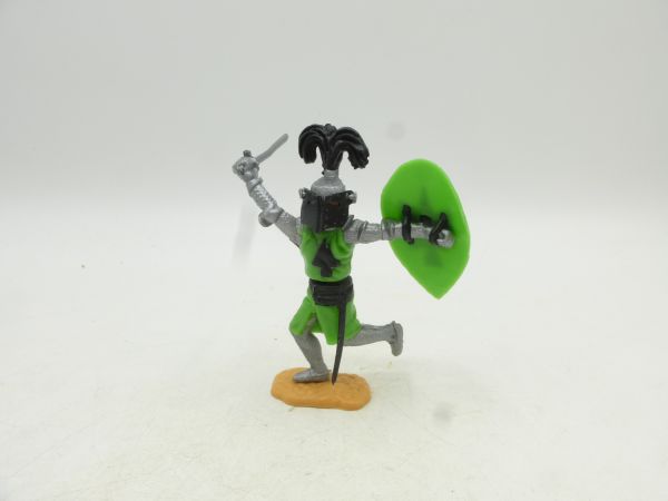 Timpo Toys Visierritter neongrün, laufend mit Schwert + Schild